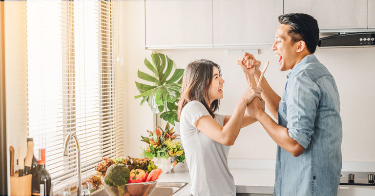 couple in the kitchen - hdb fiance fiancee scheme